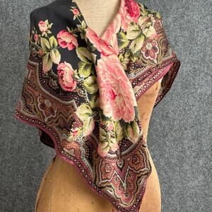 Vintage Ralph Lauren silk scarf roses